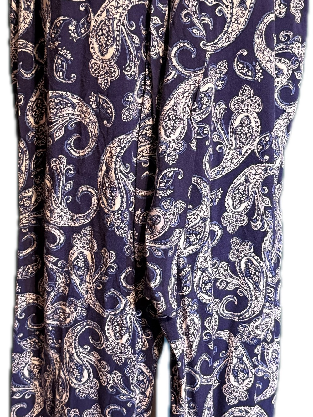 Artisan Ny Navy Paisley Wide-Leg Pants